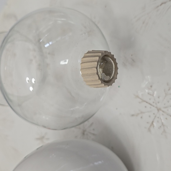 Vintage Holly Berry Porcelain Glass Hurricane Candleholder Taiwan Christmas - Picture 12 of 16